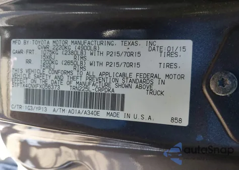 2015 Toyota Tacoma from USA, damaged, VIN 5TFTX4CNXFX056373